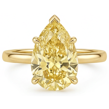 Afbeelding in Gallery-weergave laden, Handgemaakt Gele Kanarie Diamant Statement Ring 2 karaat – hoofdaanzicht