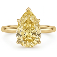Afbeelding in Gallery-weergave laden, Gele Kanarie Diamant Statement Ring – vooraanzicht