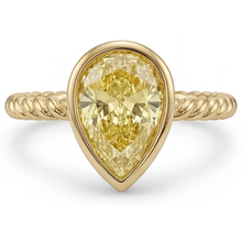Afbeelding in Gallery-weergave laden, Gele Kanarie Diamant Statement Ring – profielaanzicht