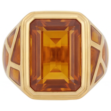 Afbeelding in Gallery-weergave laden, Gouden Citrien Sieraadsteen Ring – hoofdaanzicht