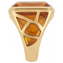 Afbeelding in Gallery-weergave laden, Gouden Citrien Sieraadsteen Ring – hoekaanzicht