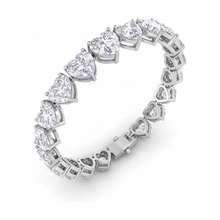 Afbeelding in Gallery-weergave laden, Hartvormige Diamant Tennisarmband 9 Karaat Labgekweekt Klauwzetting 14K Witgoud 7 Inch