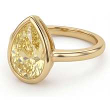 Afbeelding in Gallery-weergave laden, Kanariegele Diamant Aanzoek Ring – vooraanzicht