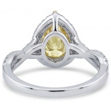 Afbeelding in Gallery-weergave laden, Luxueus Kanariegele Diamant Halo Verlovingsring 1,50 karaat – bovenaanzicht