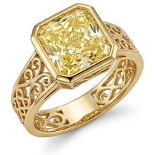 Afbeelding in Gallery-weergave laden, Luxe Kanariegele Diamant Ring 2,5 karaat – hoofdaanzicht