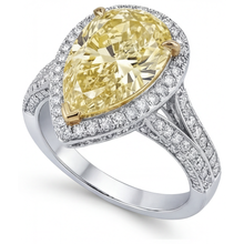 Afbeelding in Gallery-weergave laden, Ring Tweekleurig 14K Goud met Kanariegele Diamant – vooraanzicht