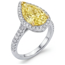 Afbeelding in Gallery-weergave laden, Sieraad Ring Tweekleurig 14K Goud met Kanariegele Diamant – profielaanzicht