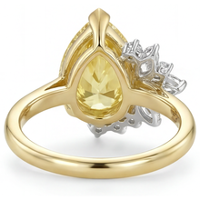 Afbeelding in Gallery-weergave laden, Statement Ring Bicolor 14K Goud met Kanariegele Diamant – bovenaanzicht