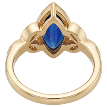 Afbeelding in Gallery-weergave laden, Gekleurde Steen Ring 14K Geelgoud met Korenbloem Saffier – profielaanzicht