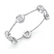 Afbeelding in Gallery-weergave laden, Labgekweekte diamanten armband 3 karaat ronde lunette in station-stijl 14K witgoud 7 inch