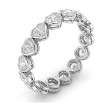 Afbeelding in Gallery-weergave laden, Labgekweekte diamanten tennisarmband 8 karaat hartvormige lunette 14K witgoud 7 inch