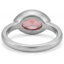 Afbeelding in Gallery-weergave laden, Antieke Padparadscha Saffier Ring 3,5 Karaat Labgekweekt Markies Lunette Solitair 14k Witgoud