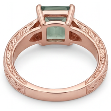 Afbeelding in Gallery-weergave laden, Moss Agate Edelsteen Ring 2 karaat 14K Rosé Goud – hoekaanzicht