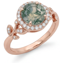 Afbeelding in Gallery-weergave laden, Luxe Moss Agate Gekleurde Steen Ring 2,0 karaat – hoofdaanzicht