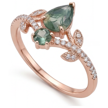Afbeelding in Gallery-weergave laden, Moss Agate Sieraadsteen Ring – vooraanzicht