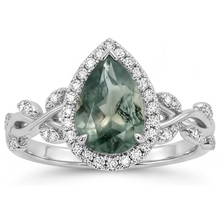Afbeelding in Gallery-weergave laden, Handgemaakt Moss Agate Sieraadsteen Ring 3 karaat – vooraanzicht
