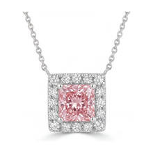 Afbeelding in Gallery-weergave laden, Collier met natuurlijke roze diamant 0,95 karaat prinsessenslijpsel