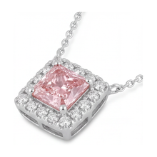 Afbeelding in Gallery-weergave laden, Collier met natuurlijke roze diamant 0,95 karaat prinsessenslijpsel