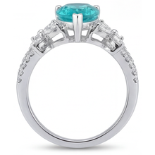 Afbeelding in Gallery-weergave laden, Edelsteen Ring 14K Witgoud met Neon Paraiba – profielaanzicht