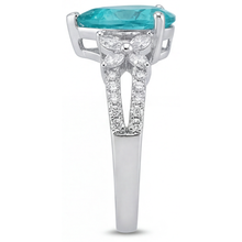 Afbeelding in Gallery-weergave laden, Peervormig Neon Paraiba ring in 14K Witgoud – detailaanzicht