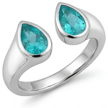 Afbeelding in Gallery-weergave laden, Elegant Neon Paraiba Gekleurde Steen Ring 1 karaat – vooraanzicht
