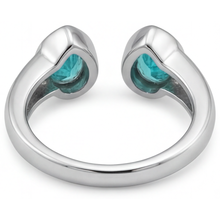 Afbeelding in Gallery-weergave laden, Neon Paraiba Peervormig Gekleurde Steen Ring in 14K Witgoud – hoekaanzicht