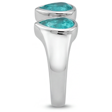Afbeelding in Gallery-weergave laden, Neon Paraiba Gekleurde Steen Ring 1 karaat 14K Witgoud – detailaanzicht
