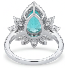 Afbeelding in Gallery-weergave laden, Druppelvormig Neon Paraiba ring in 14K Witgoud – achteraanzicht