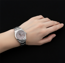 Afbeelding in Gallery-weergave laden, oester roestvrij staal armband witte stok wijzerplaat Rolex datum herenhorloge