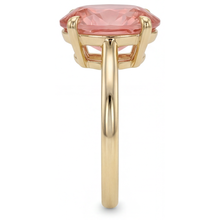 Afbeelding in Gallery-weergave laden, Perziksaffier Sieraden 2,5 Karaat Echte Ovale Padparadscha Solitaire Ring 14K Geelgoud