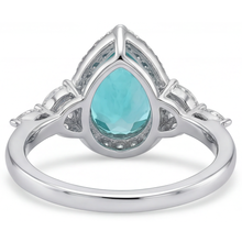 Afbeelding in Gallery-weergave laden, Paraiba Toermalijn Sieraadsteen Ring 2,25-karaat 14K Witgoud – bovenaanzicht