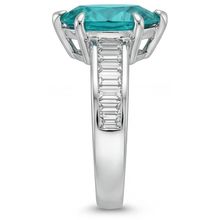 Afbeelding in Gallery-weergave laden, Paraiba Toermalijn Sieraadsteen Ring 2,50 karaat 14K Witgoud – bovenaanzicht