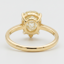 Afbeelding in Gallery-weergave laden, Larimar en diamant verlovingsring 2 karaat natuurlijk peervormig fantasiegeel solitair 18k goud