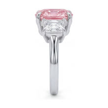 Afbeelding in Gallery-weergave laden, Jubileumring met roze diamant 4,5 karaat kussenslijpsel