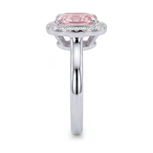 Afbeelding in Gallery-weergave laden, Verlovingsring met roze diamant 1,21 karaat kussengeslepen
