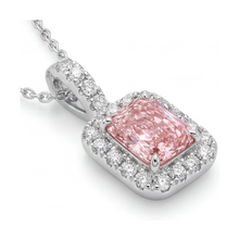 Afbeelding in Gallery-weergave laden, Collier met roze diamant 1,22 karaat radiant