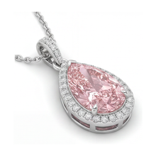 Afbeelding in Gallery-weergave laden, Collier met peervormige roze diamant, 3,6 karaat