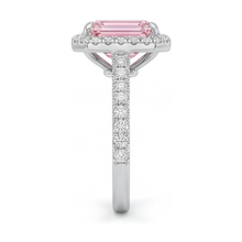 Afbeelding in Gallery-weergave laden, Smaragdgeslepen roze diamanten ring van 2,5 karaat