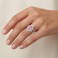 Afbeelding in Gallery-weergave laden, Roze diamanten ring 3,2 karaat peervormig