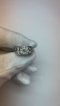 Video laden en afspelen in Gallery-weergave, Art Nouveau Sieraden Nieuwe Vrouwen Ring Oude Geslepen Echt Diamant Bladstijl