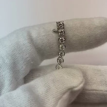 Video laden en afspelen in Gallery-weergave, Diamanten armband rond briljant geslepen 6 kt witgouden 14K sieraden