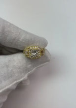 Video laden en afspelen in Gallery-weergave, Prinses Geslepen Diamant Invoegen Verlovingsring Enhancer goud 14K 4 Ct