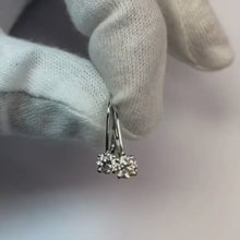 Video laden en afspelen in Gallery-weergave, Ronde F Vs1 Ideal Cut Diamond Earring 0,60 karaat hendel terug WG 14K