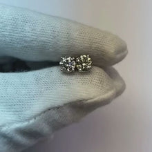 Video laden en afspelen in Gallery-weergave, Ronde geslepen diamanten oorknopjes Fijne sieraden 1,50 karaat witgoud 14K