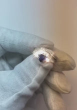 Video laden en afspelen in Gallery-weergave, Diamanten trouwring set hart blauwe saffier antieke stijl 3,50 karaat
