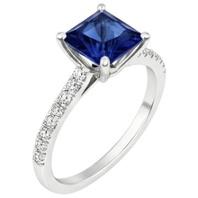 Afbeelding in Gallery-weergave laden, Natuurlijke Saffier Ring 6ct - Witgoud 14K