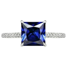 Afbeelding in Gallery-weergave laden, Natuurlijke Saffier Ring 6ct - Witgoud 14K