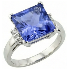 Afbeelding in Gallery-weergave laden, prinses tanzaniet Natuurlijke echte diamanten ( niet in een laboratorium gekweekt ) 8.50 karaat fancy ring wit goud 14k
