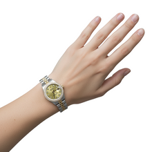 Afbeelding in Gallery-weergave laden, roestvrij staal & Gouden Armband Rolex Datumjust Horloge Champagne Diamanten Lunette P2