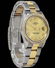 Afbeelding in Gallery-weergave laden, roestvrij staal & goud dames heren Rolex Datum-serie horloge tweekleurig